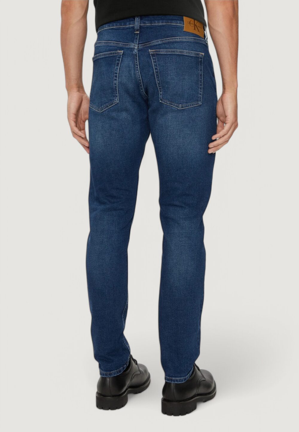 Jeans Tapered Calvin Klein Jeans SLIM TAPER Blue Denim Scuro - Foto 4