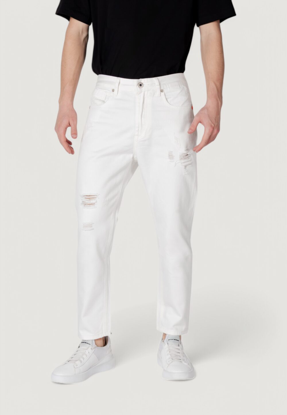 Jeans Tapered Gianni Lupo  Bianco - Foto 5