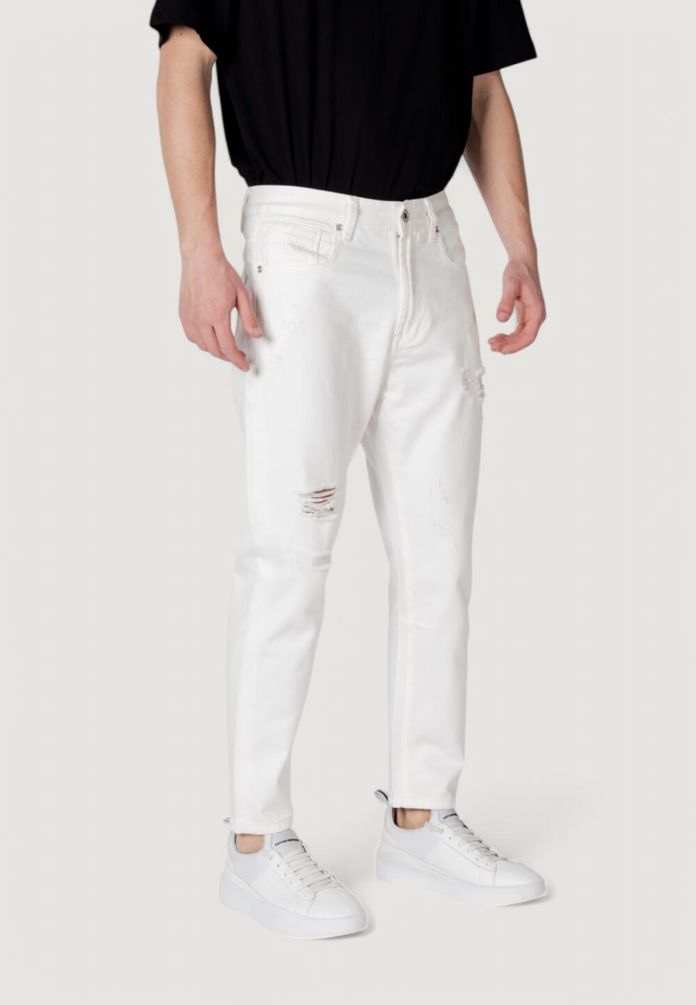 Jeans Tapered Gianni Lupo  Bianco - Foto 3