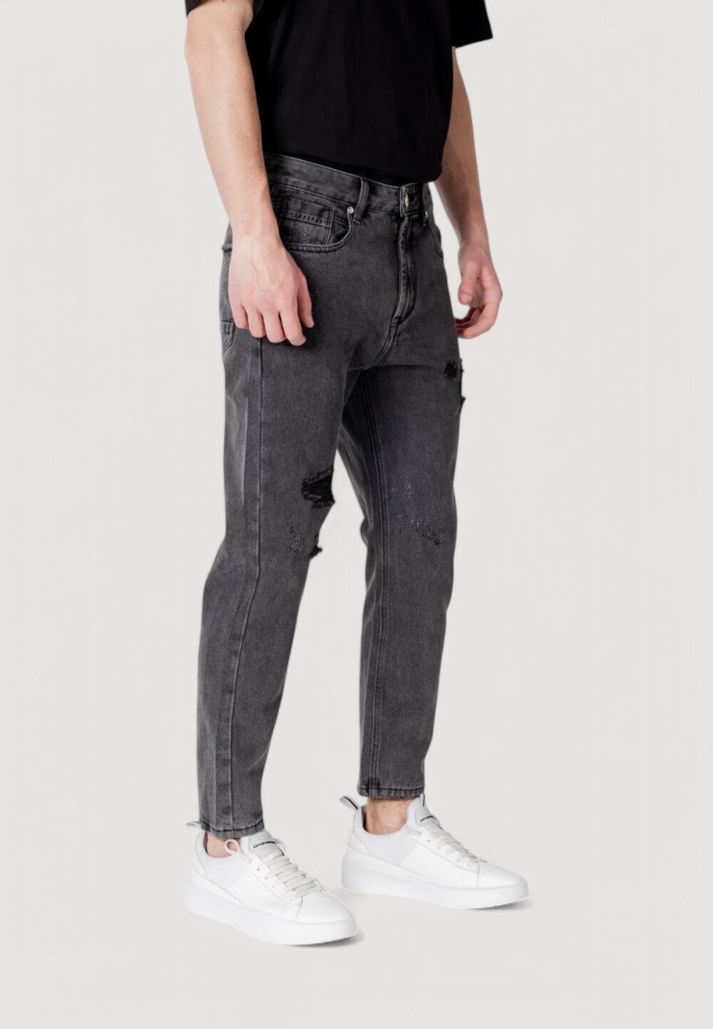 Jeans Tapered Gianni Lupo  Nero - Foto 3