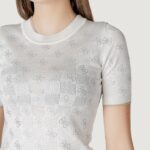 Maglia in filo manica corta Guess ROSIE 4G RN SS Bianco - Foto 2