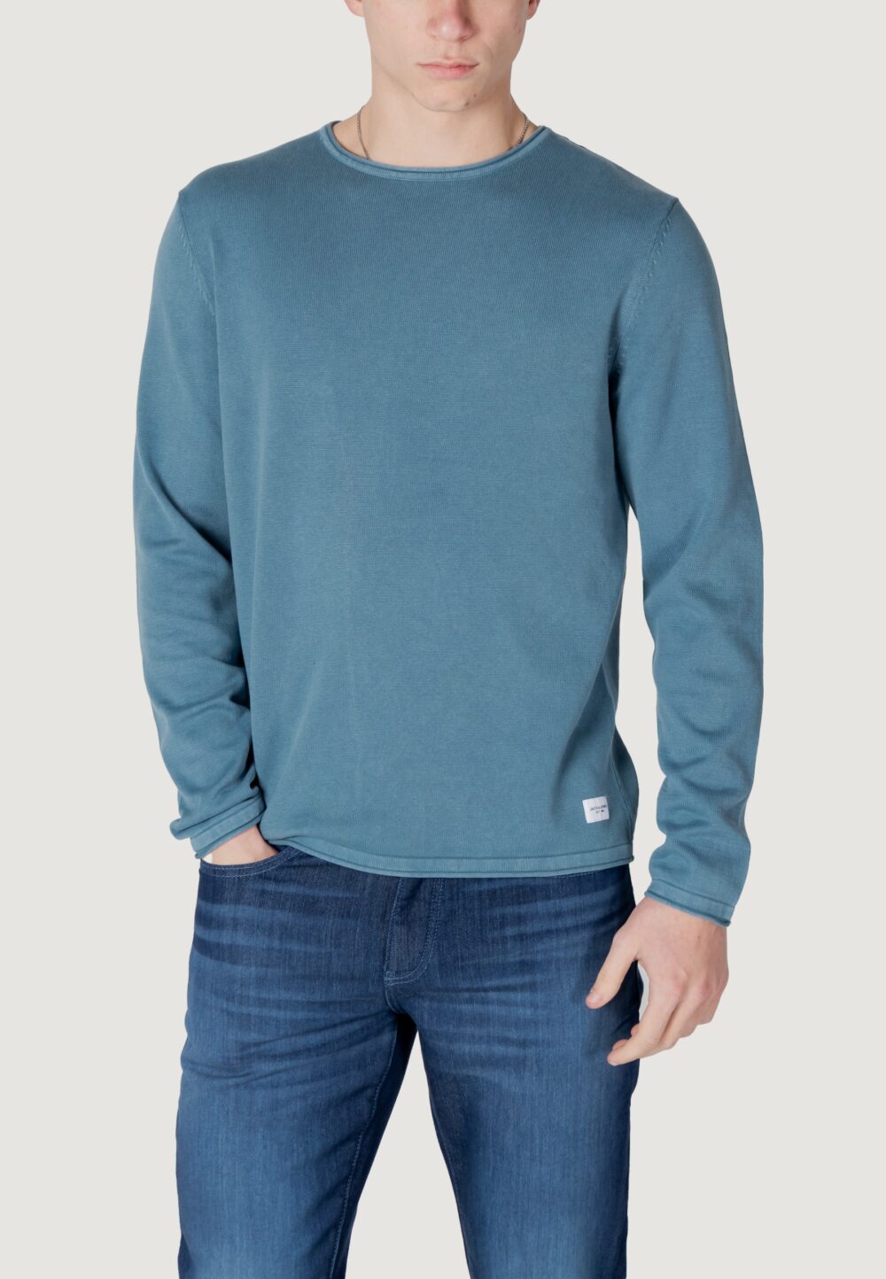 Maglia Jack Jones Jjeleo Knit Crew Neck Noos Indigo - Foto 1