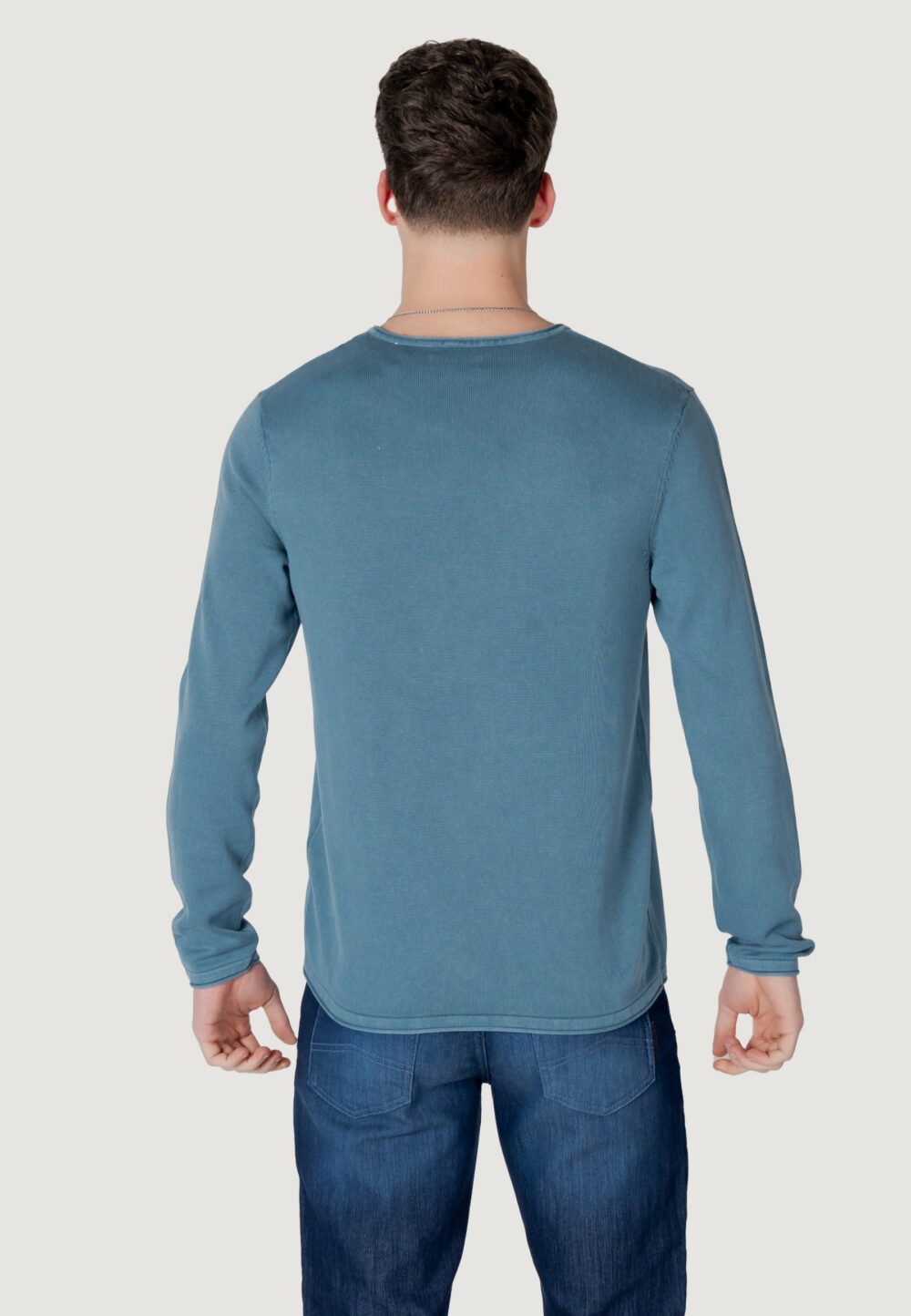 Maglia Jack Jones Jjeleo Knit Crew Neck Noos Indigo - Foto 4