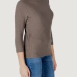 Maglia Street One turtle neck shirt w.buttons Marrone - Foto 2