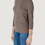 Maglia Street One turtle neck shirt w.buttons Marrone - Foto 3