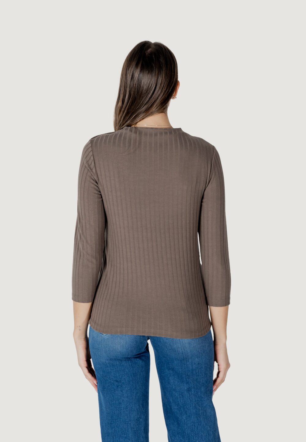 Maglia Street One turtle neck shirt w.buttons Marrone - Foto 4