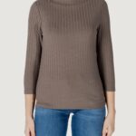 Maglia Street One turtle neck shirt w.buttons Marrone - Foto 5