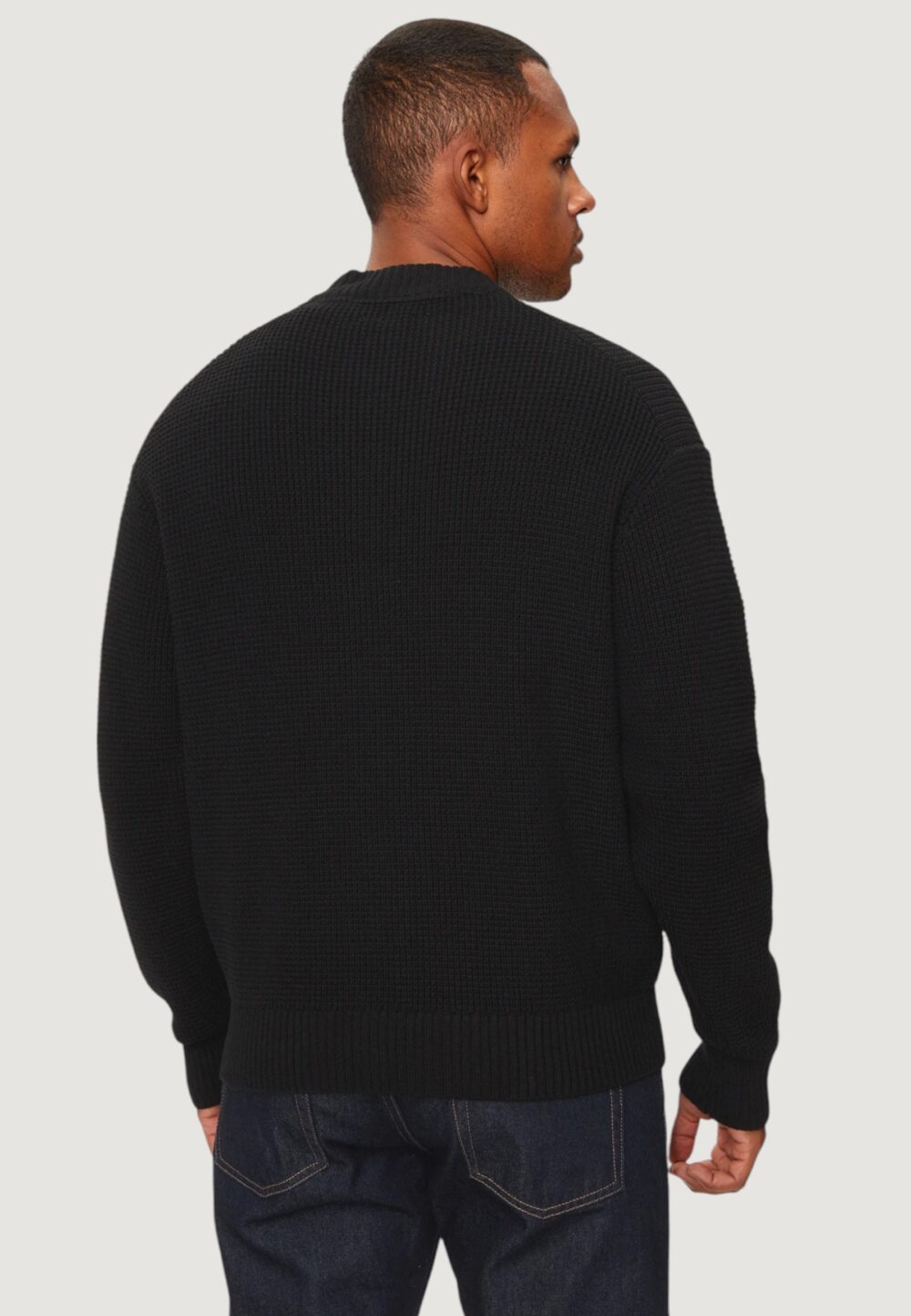 Maglione Calvin Klein Jeans CHUNKY TEXTURE SWEAT Nero - Foto 4