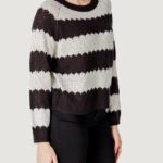 Maglione Jacqueline de Yong JDYSUN MINNA L/S Black-White - Foto 3