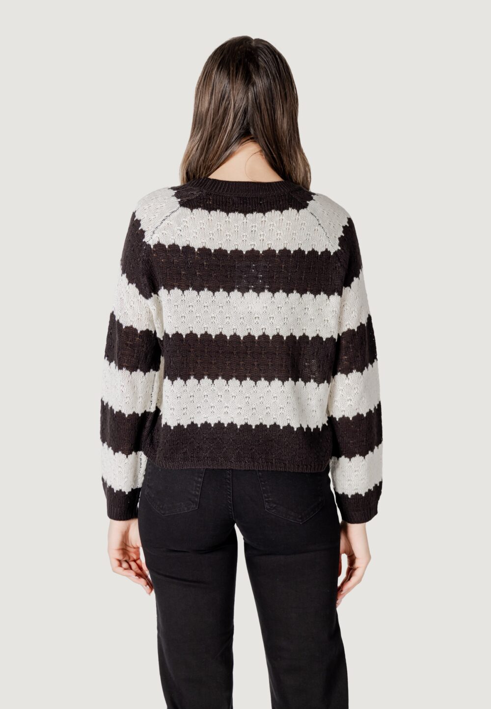 Maglione Jacqueline de Yong JDYSUN MINNA L/S Black-White - Foto 4