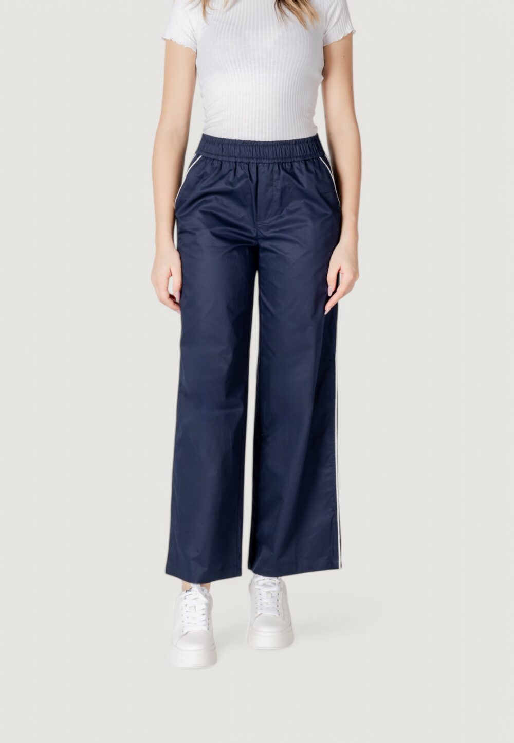 Pantaloni a palazzo Only Onlzora Mw Pull-Up Piping Pant Pnt Blue scuro - Foto 2