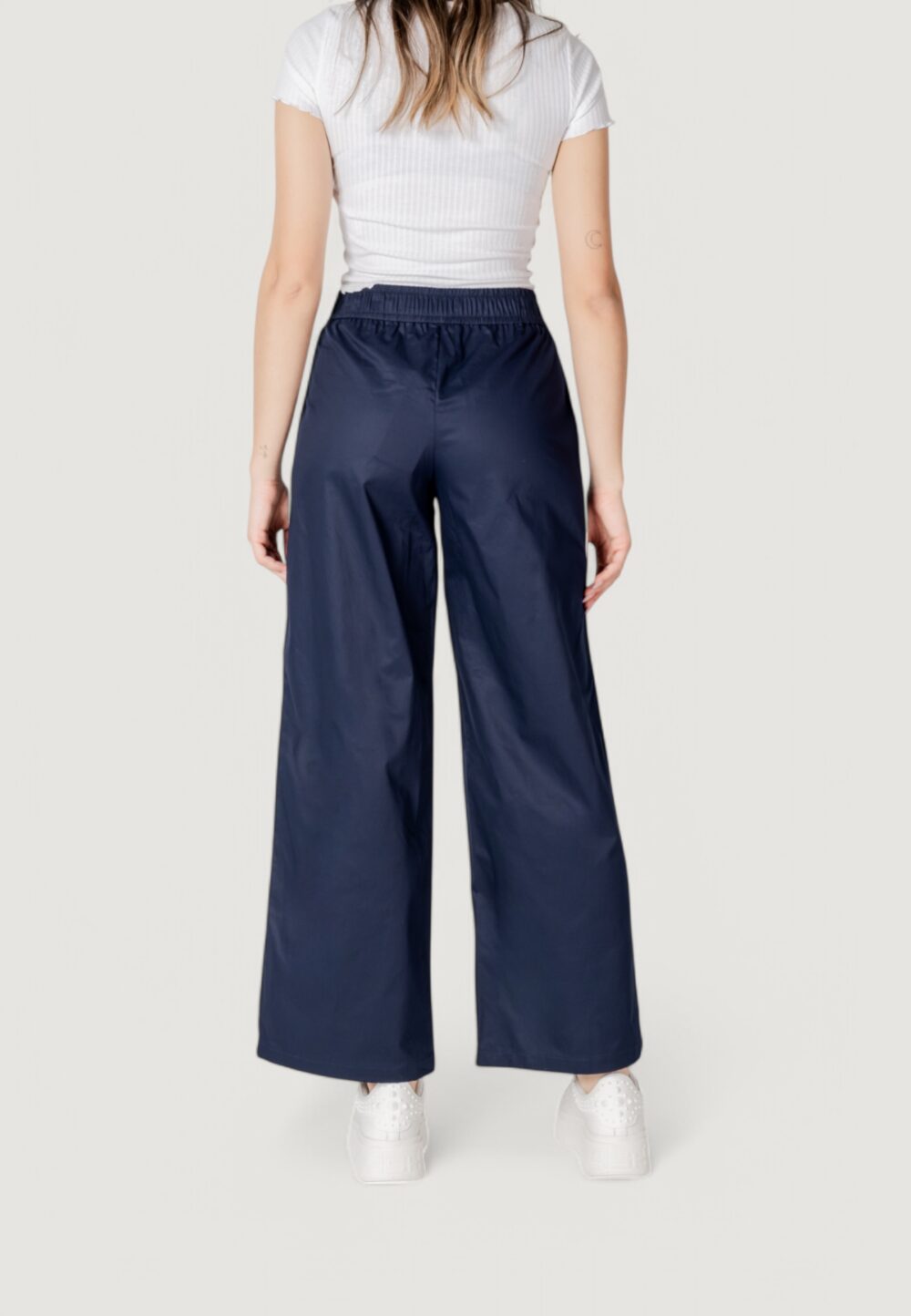 Pantaloni a palazzo Only Onlzora Mw Pull-Up Piping Pant Pnt Blue scuro - Foto 5