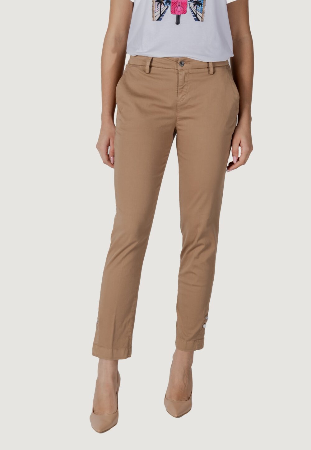 Pantaloni a sigaretta Liu-Jo CHINO CHIC REG.W. Beige - Foto 2