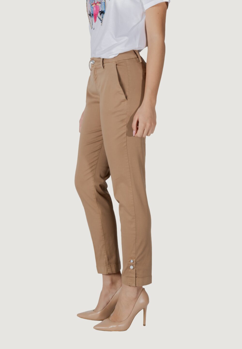 Pantaloni a sigaretta Liu-Jo CHINO CHIC REG.W. Beige - Foto 4