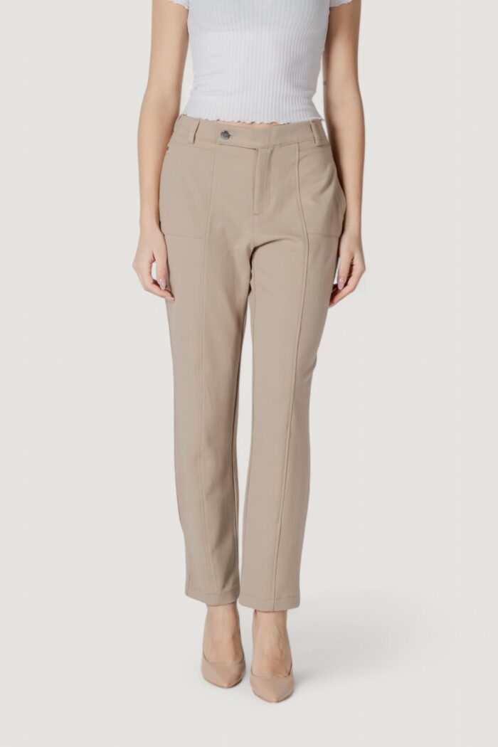 Pantaloni regular Street One Tapered Leg Punto di Roma Beige