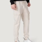 Pantaloni sportivi Antony Morato REGULAR FIT WITH LOGOED RUBBER FLAG Panna - Foto 3