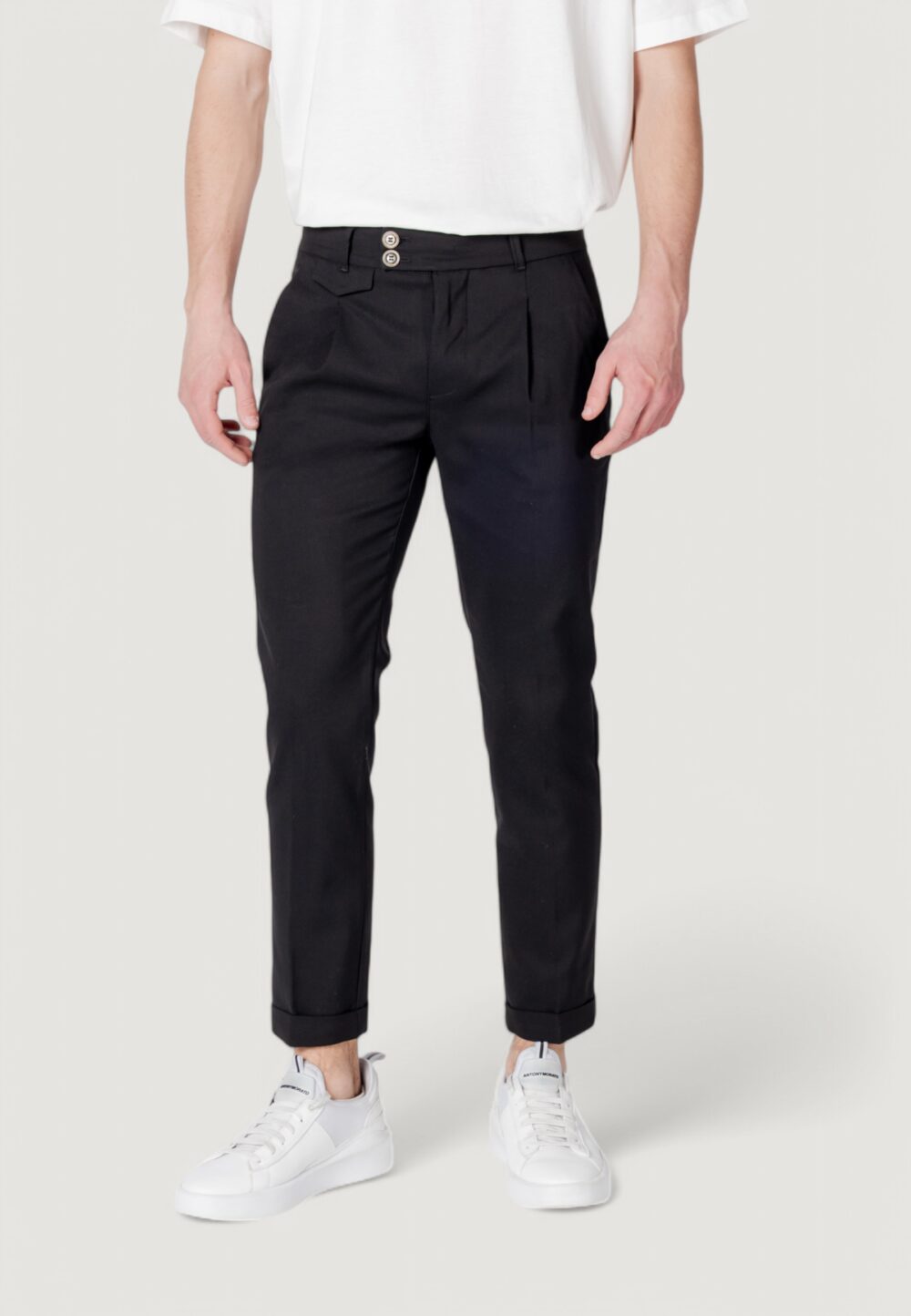 Pantaloni tapered Gianni Lupo  Nero - Foto 1