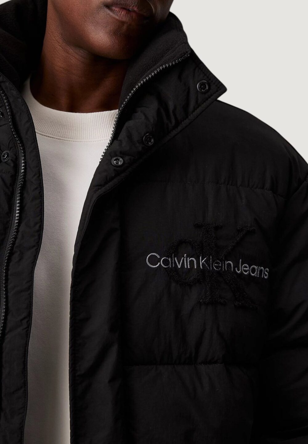 Piumino Calvin Klein Jeans CHENILLE PUFFER Nero - Foto 2