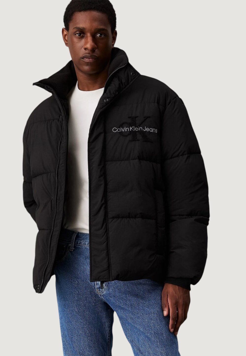 Piumino Calvin Klein Jeans CHENILLE PUFFER Nero - Foto 1