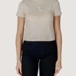 T-shirt Calvin Klein Jeans MONOLOGO BABY Beige chiaro - Foto 1