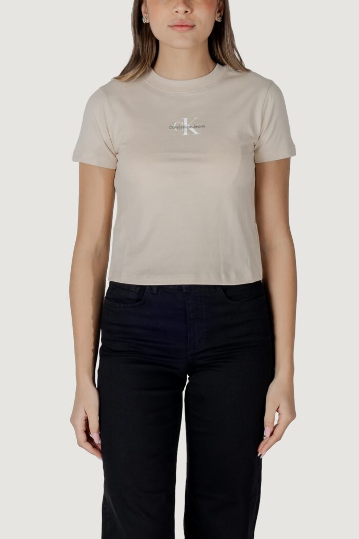 T-shirt Calvin Klein MONOLOGO BABY Beige chiaro