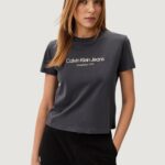 T-shirt Calvin Klein Jeans INSTITUTIONAL GRAPHI Grigio Scuro - Foto 1