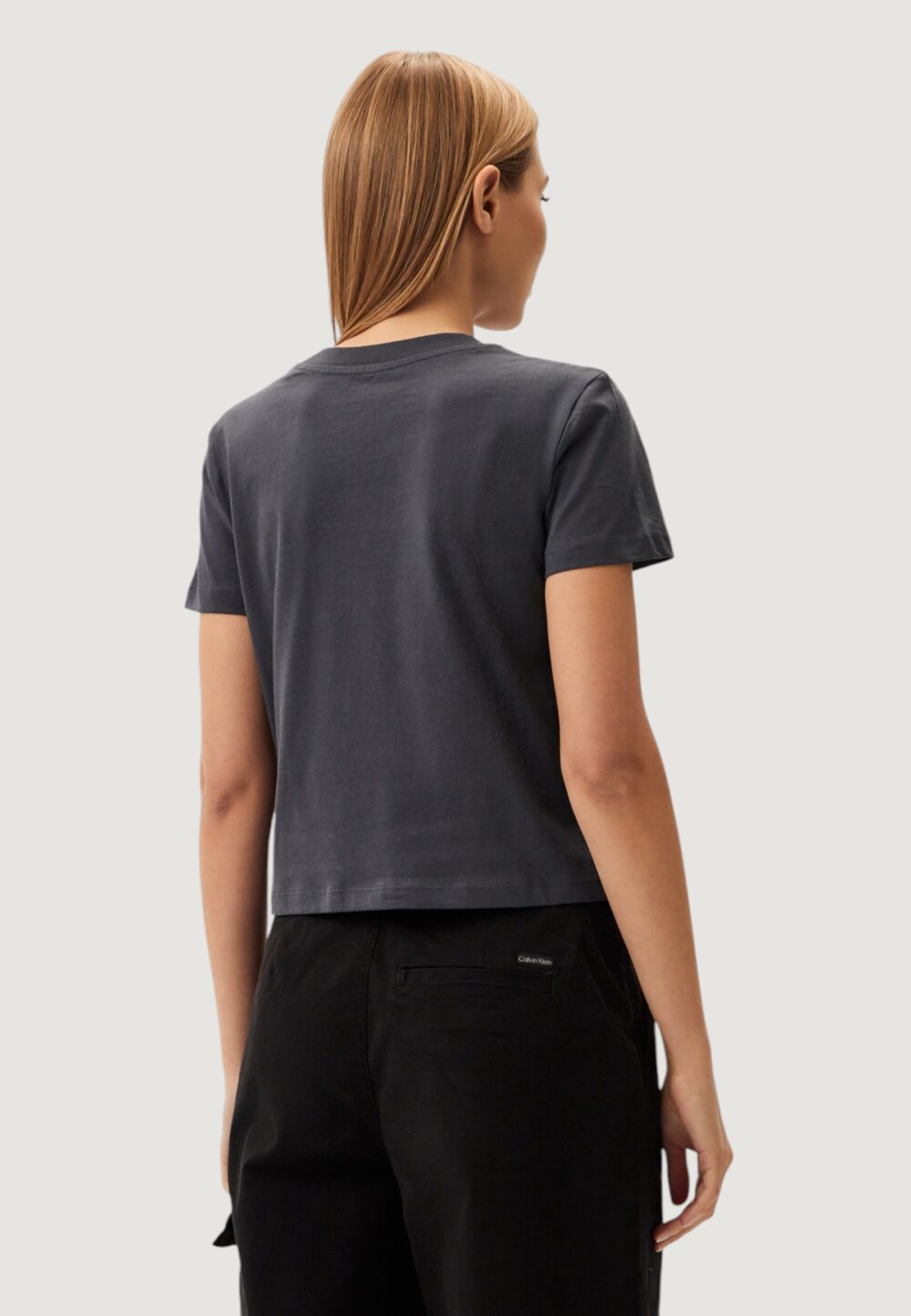 T-shirt Calvin Klein Jeans INSTITUTIONAL GRAPHI Grigio Scuro - Foto 3