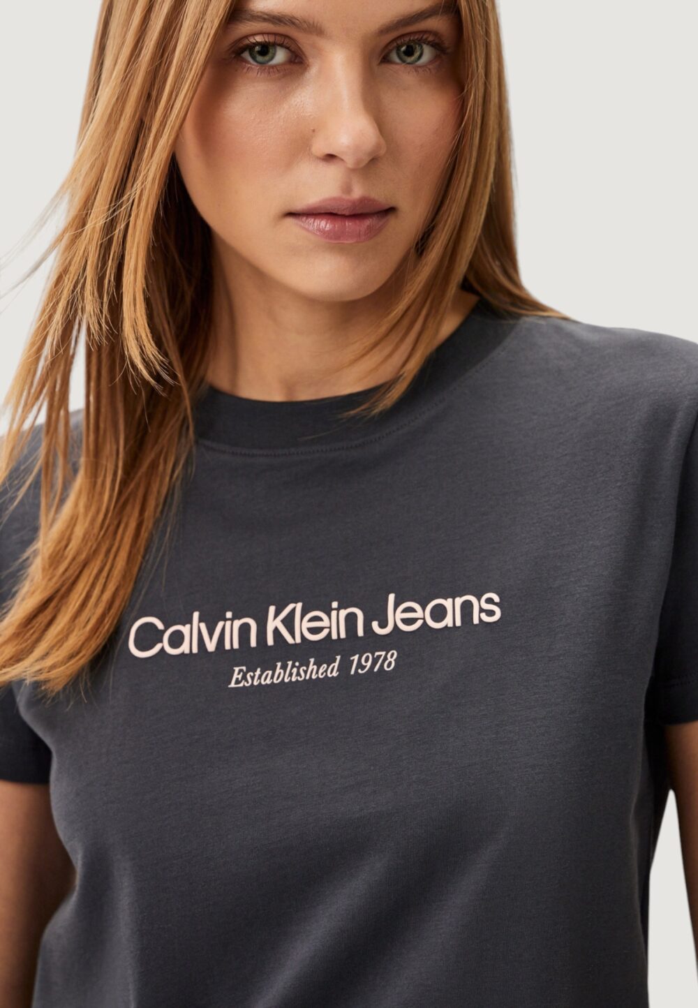 T-shirt Calvin Klein Jeans INSTITUTIONAL GRAPHI Grigio Scuro - Foto 2