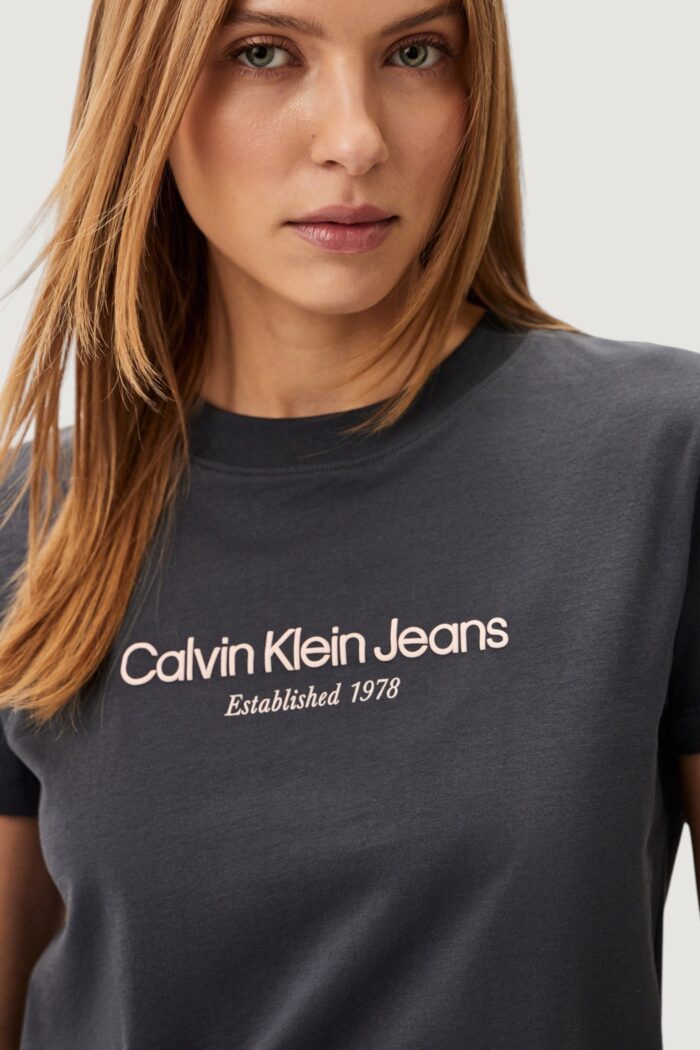 T-shirt Calvin Klein INSTITUTIONAL GRAPHI Grigio Scuro