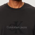 T-shirt Calvin Klein Jeans CHENILLE MONOLOGO TE Nero - Foto 2