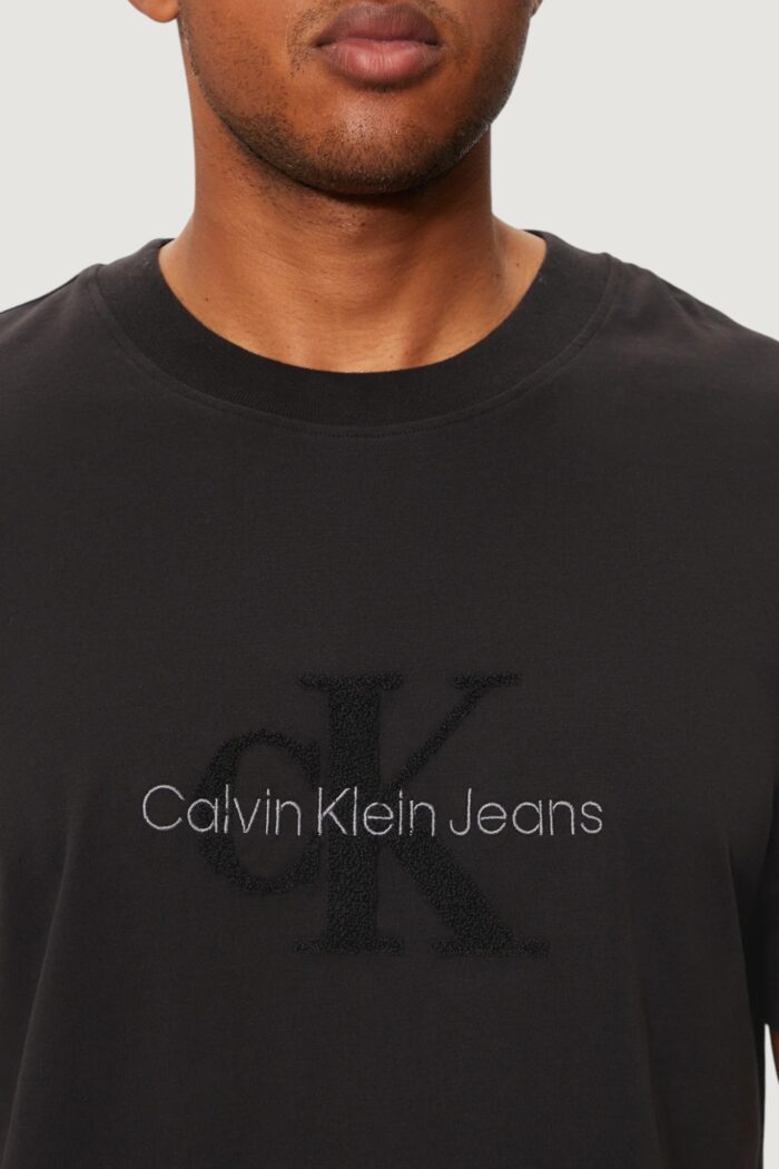 T-shirt Calvin Klein CHENILLE MONOLOGO TE Nero