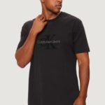 T-shirt Calvin Klein Jeans CHENILLE MONOLOGO TE Nero - Foto 1