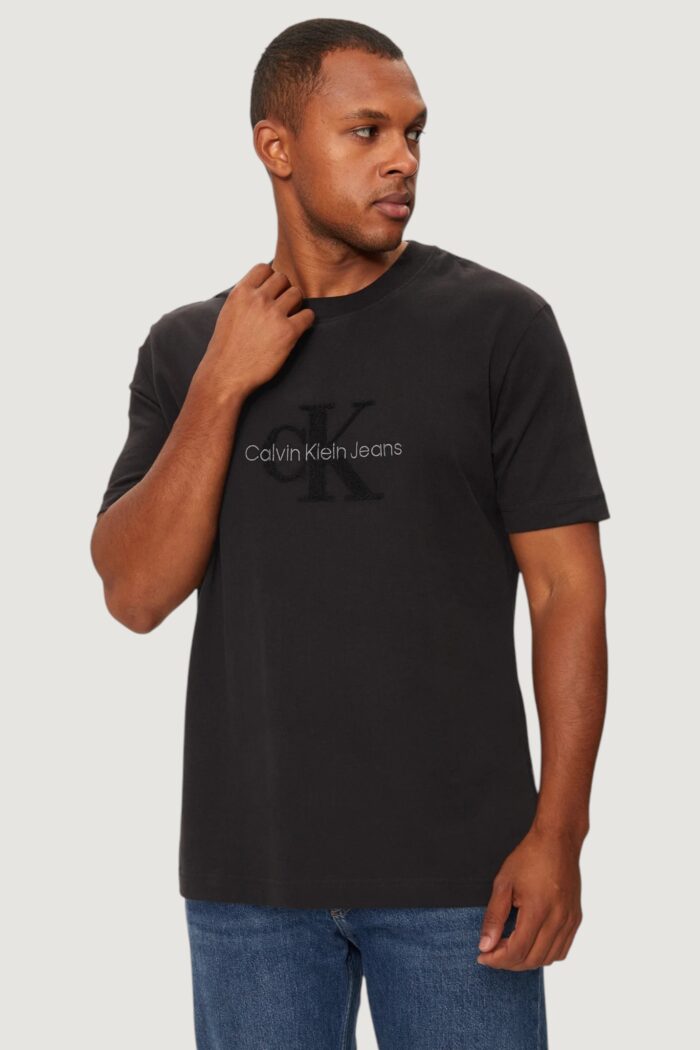 T-shirt Calvin Klein CHENILLE MONOLOGO TE Nero