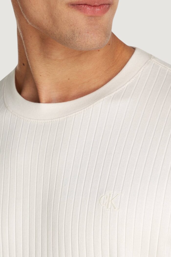 T-shirt Calvin Klein LINEAR QUILTED TEE Panna