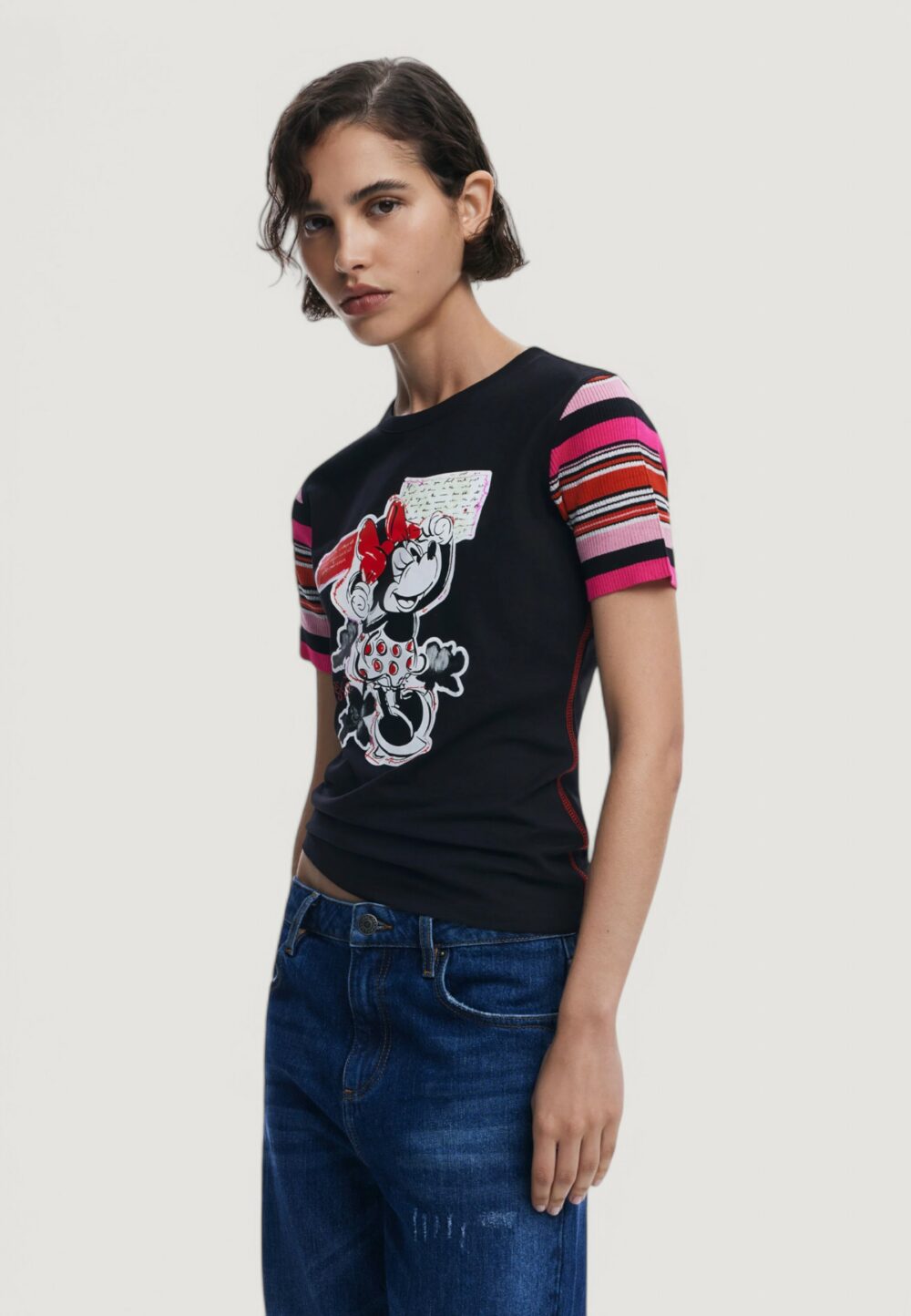 T-shirt Desigual TS_MINNIE Nero - Foto 1