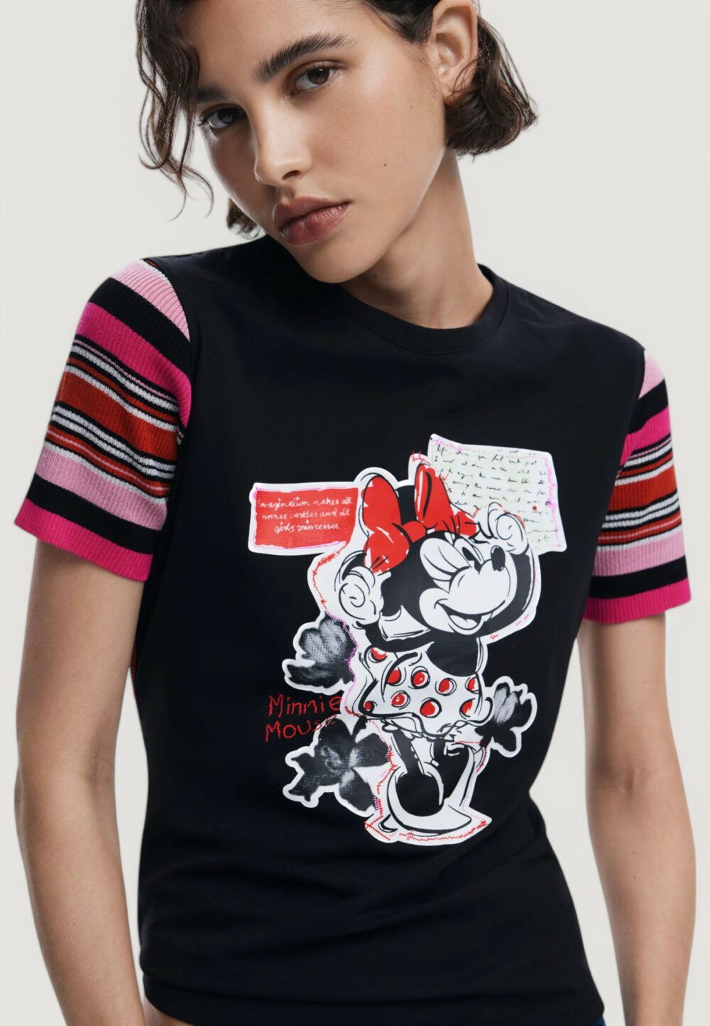 T-shirt Desigual TS_MINNIE Nero - Foto 3