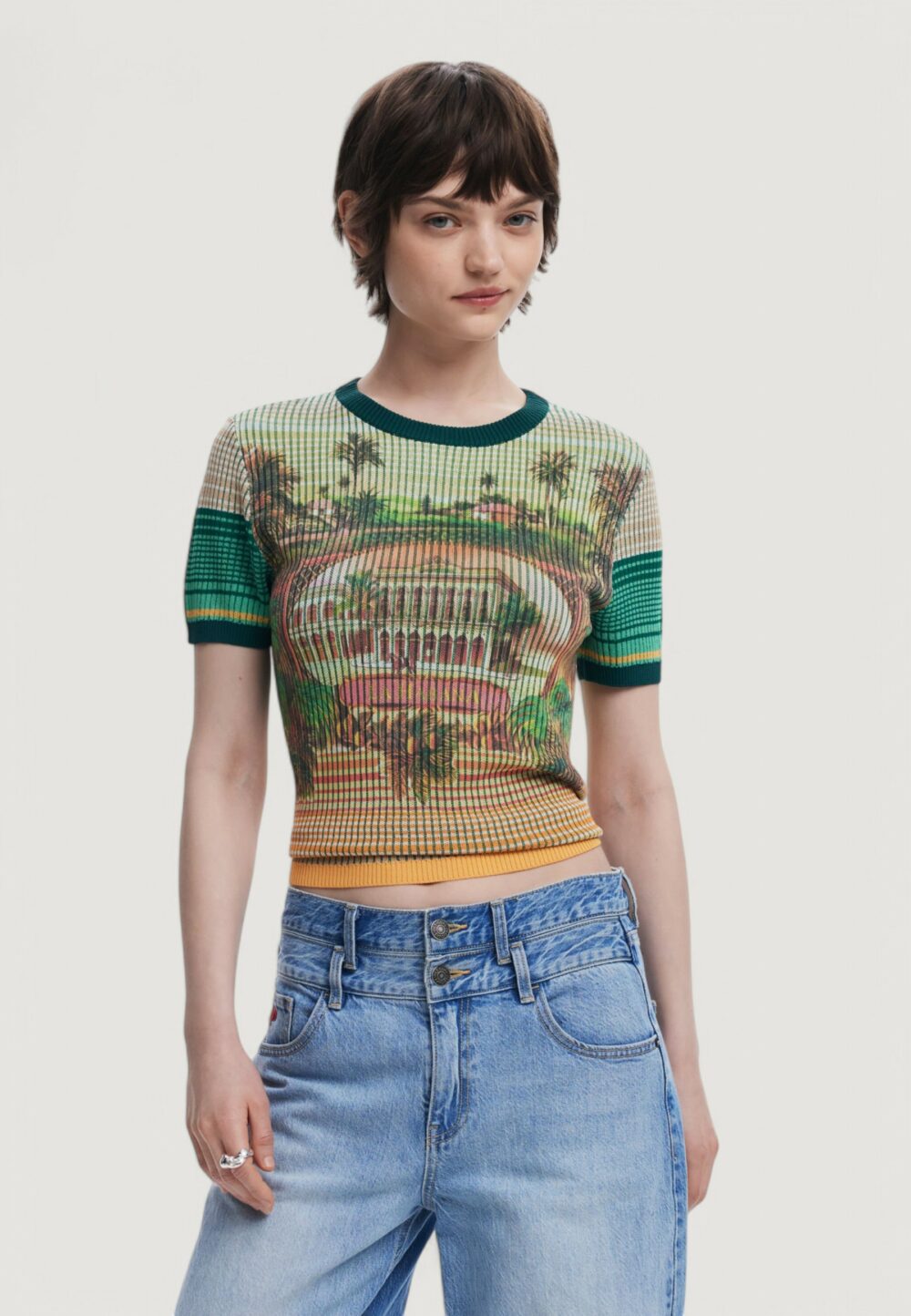 T-shirt Desigual TS_AFRICA Verde - Foto 1