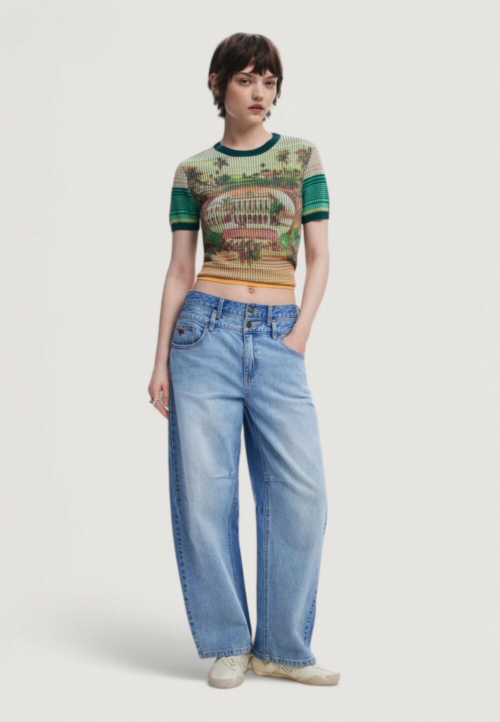 T-shirt Desigual TS_AFRICA Verde - Foto 4