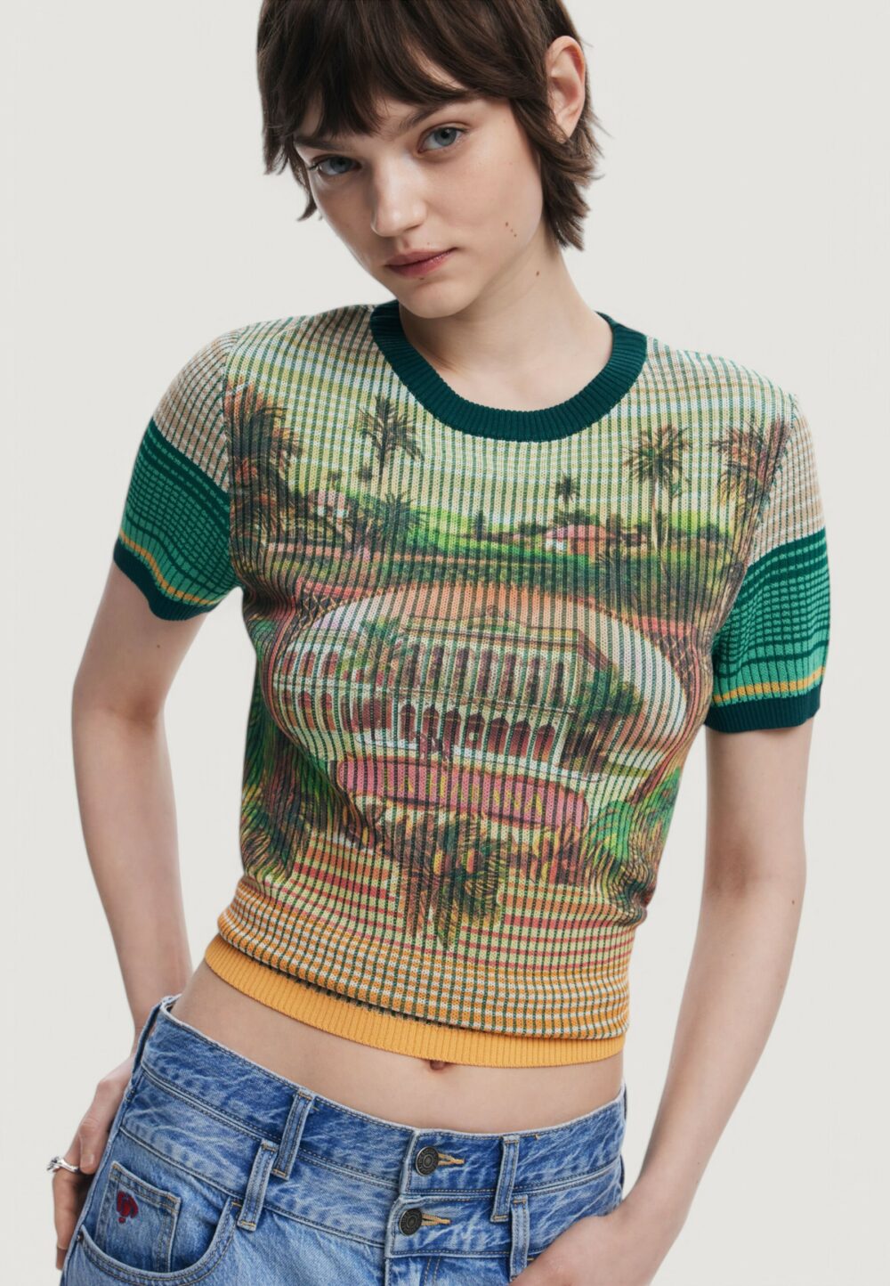 T-shirt Desigual TS_AFRICA Verde - Foto 2