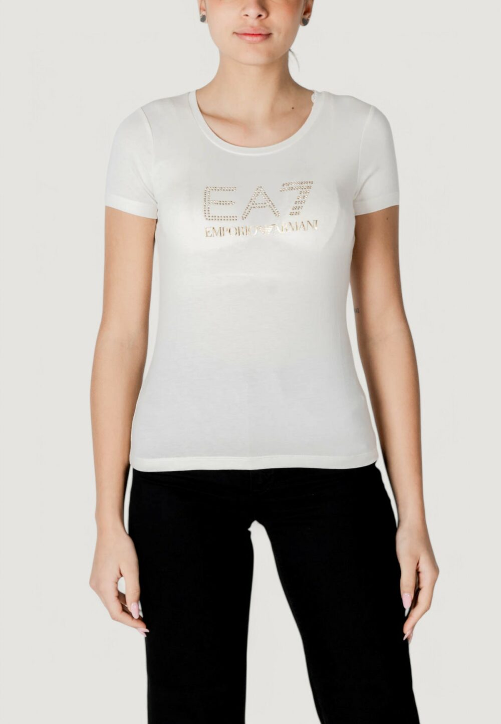 T-shirt EA7  Panna - Foto 3