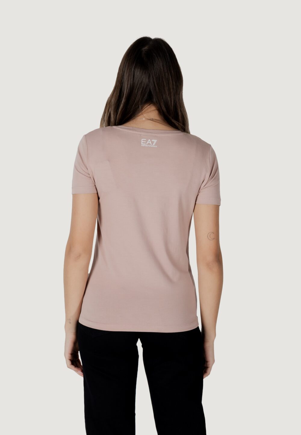 T-shirt EA7  Rosa Cipria - Foto 4