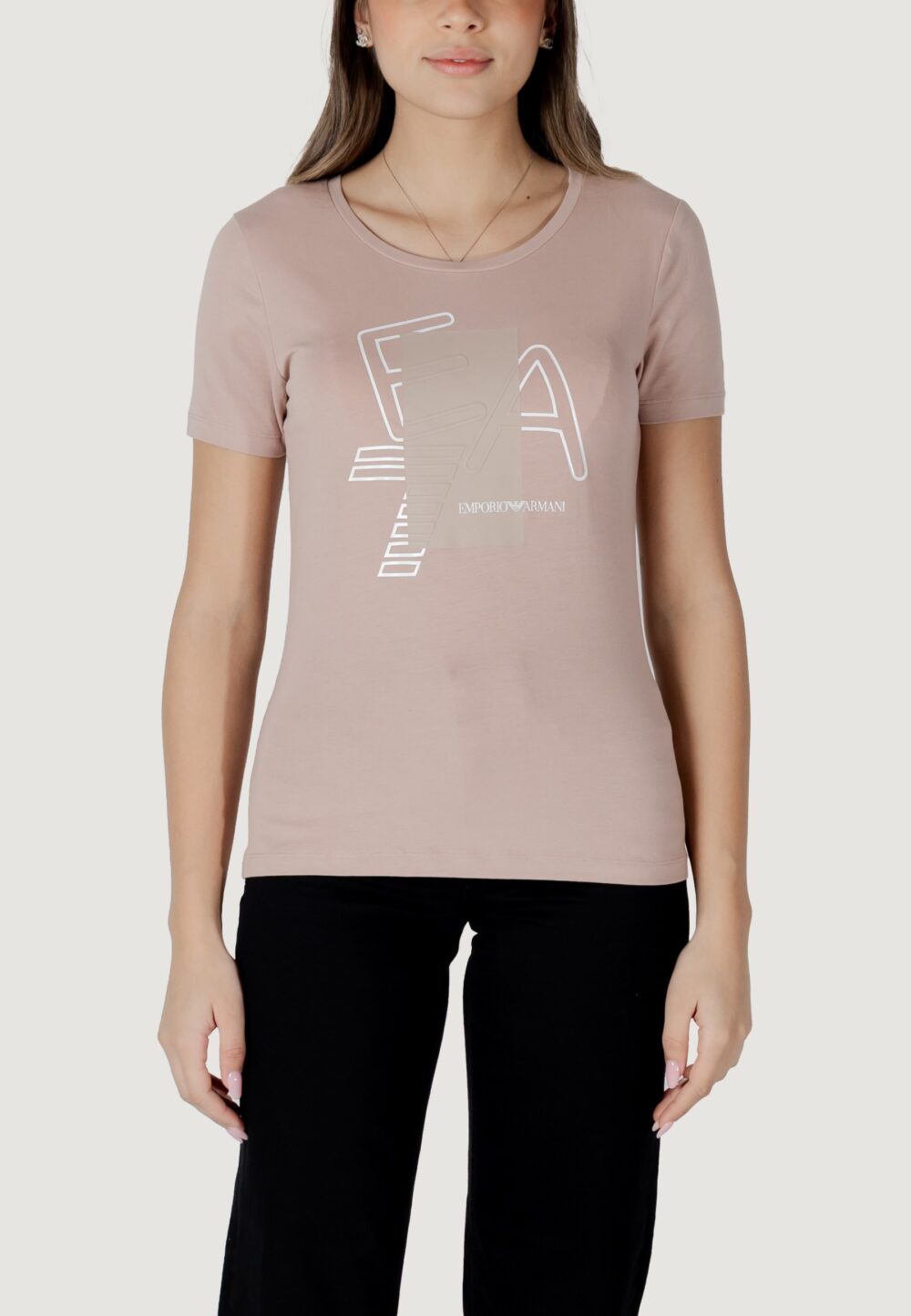 T-shirt EA7  Rosa Cipria - Foto 5