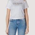 T-shirt Guess CN SS CROPPED WASHED Bianco - Foto 1