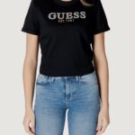 T-shirt Guess CN SS CROPPED WASHED Nero - Foto 1