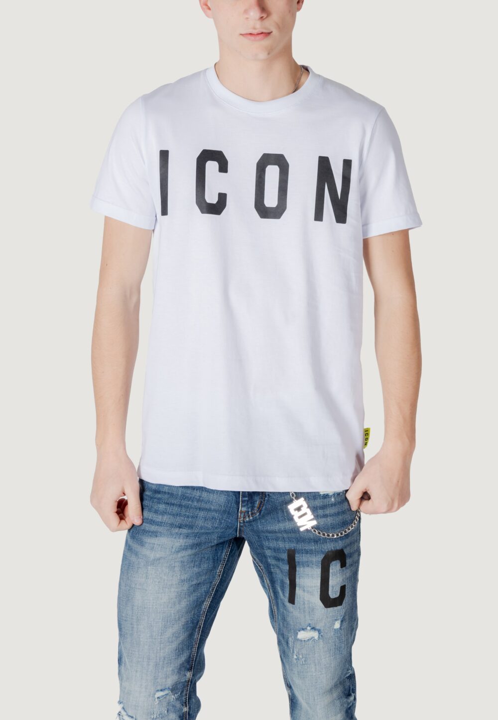 T-shirt Icon LOGO GRANDE Bianco - Foto 1