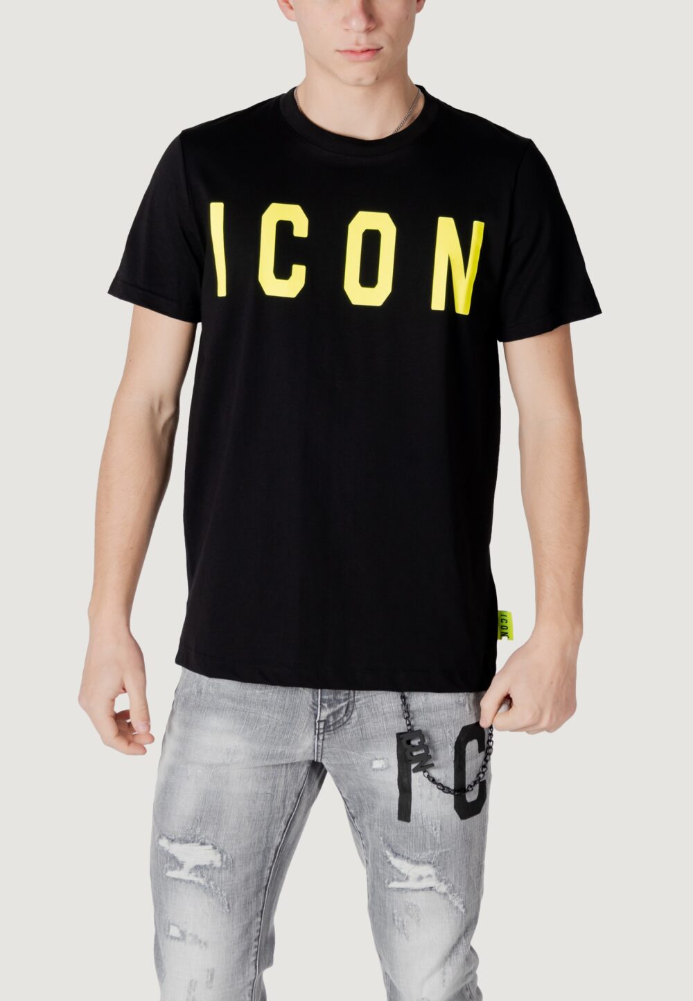 T-shirt Icon LOGO GRANDE Giallo fluo - Foto 1