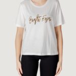 T-shirt Jacqueline de Yong JDYEMMA S/S LUREX EMB TOP JRS Bianco - Foto 1