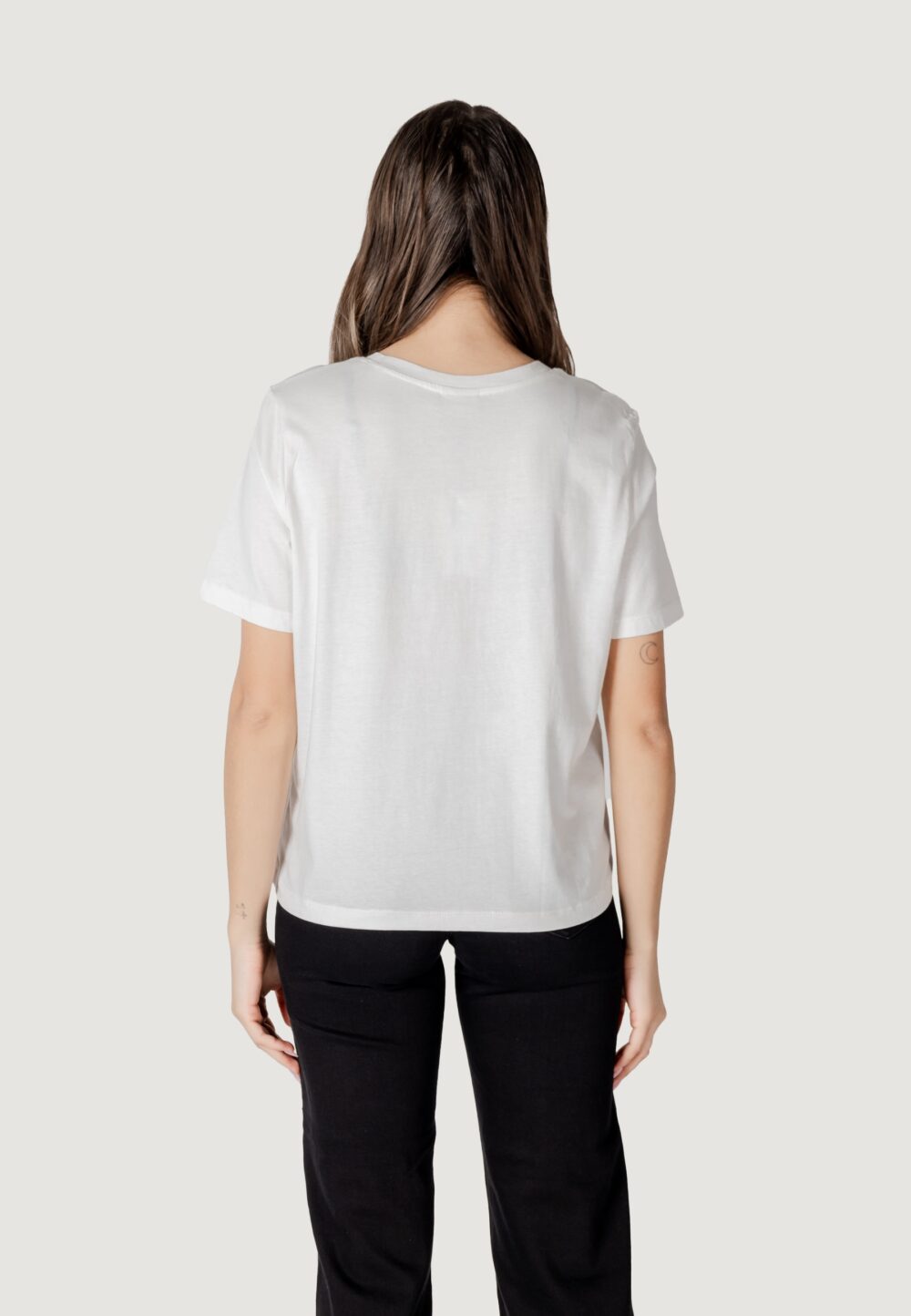 T-shirt Jacqueline de Yong JDYEMMA S/S LUREX EMB TOP JRS Bianco - Foto 4