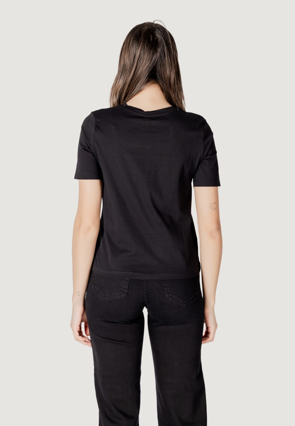 T-shirt Jacqueline de Yong JDYEMMA S/S LUREX EMB TOP JRS Nero - Foto 4