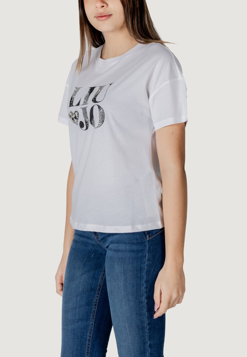 T-shirt Liu-Jo ECS MODA M/C Bianco - Nero - Foto 3